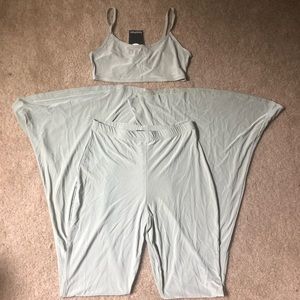 Crop Top and Flare Pants Set